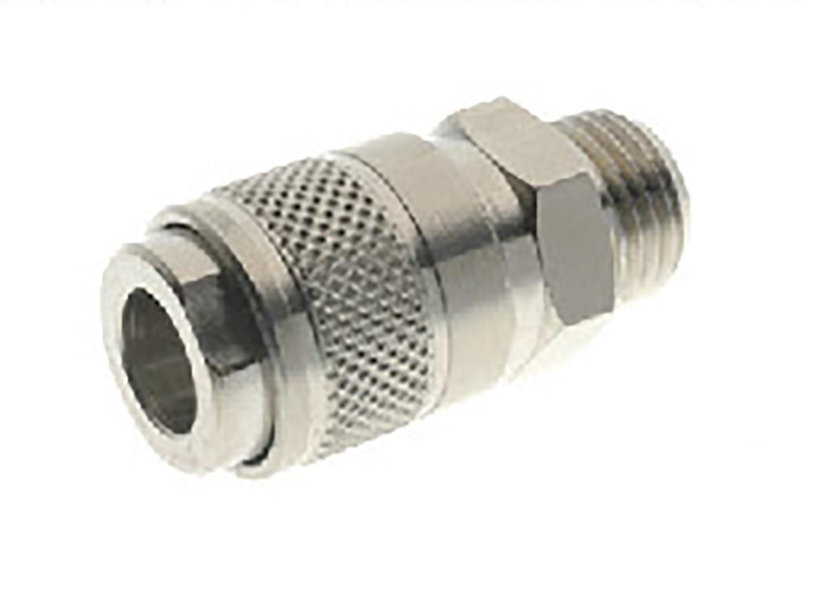 RS PRO Nickel Plated Brass Female Quick Air Coupling, G 1/4 Male Threaded