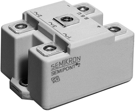 Semikron Danfoss Bridge Rectifier Module, 150A, 1200V, 3-phase, 5-Pin
