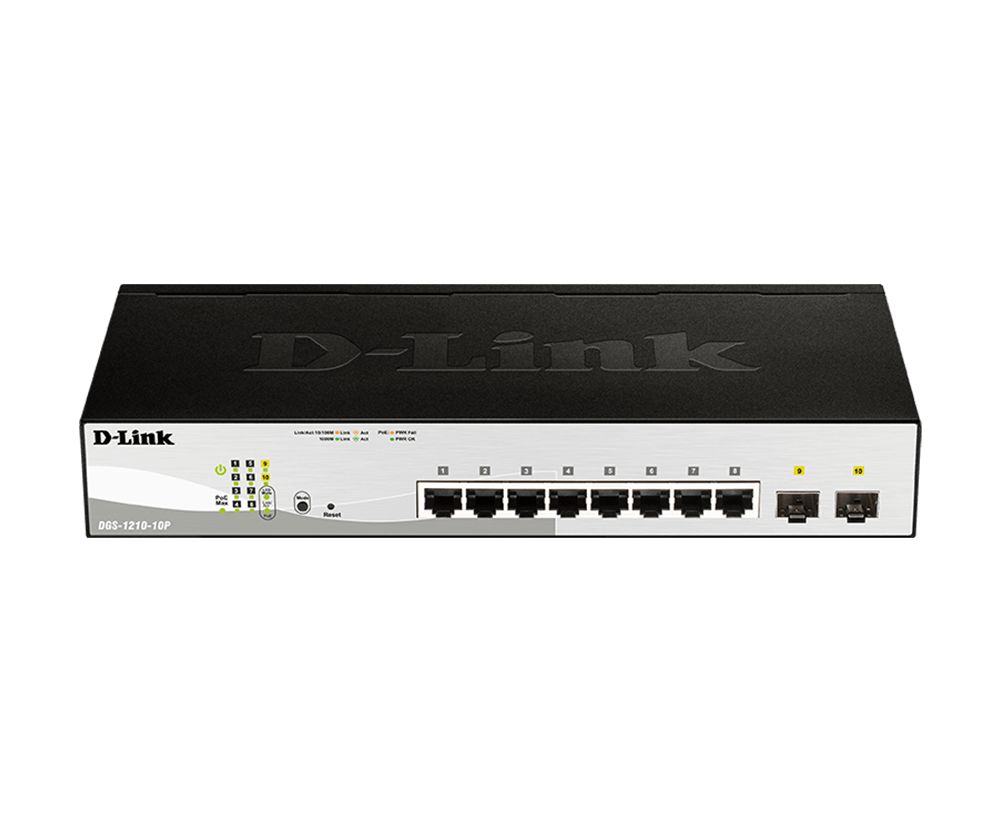 D-Link 10-Port Gigabit Smart Managed PoE Switch, Smart 10 Port Ethernet Switch With PoE