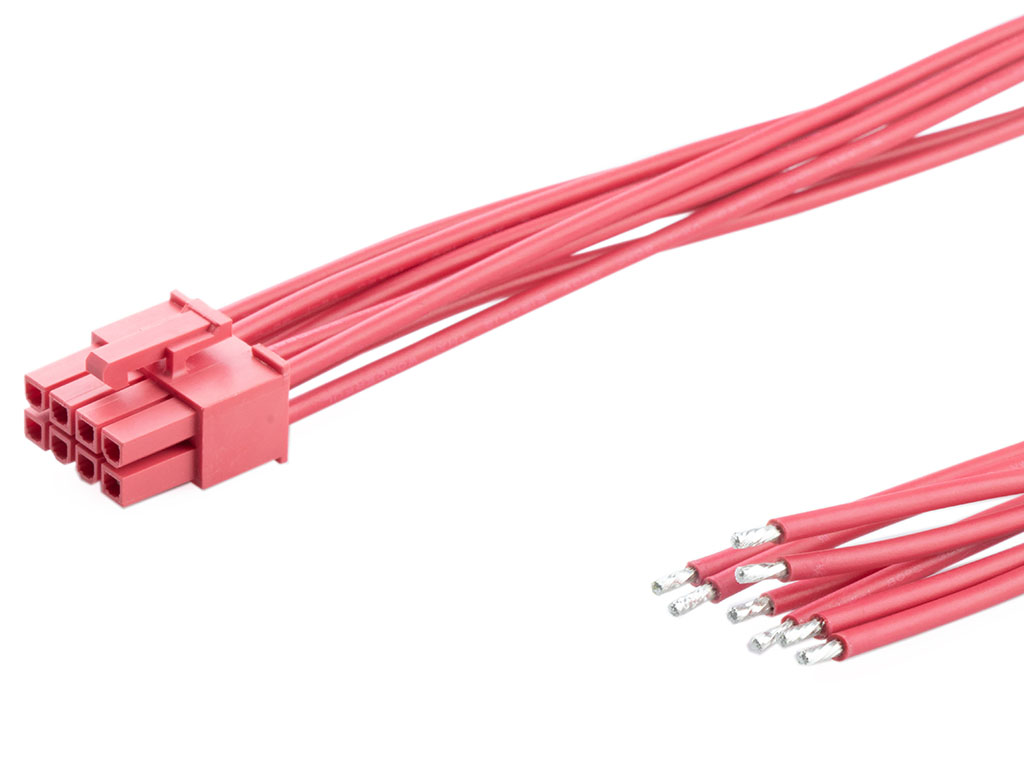 Molex 8 Way Female Crimped Terminal to 8 Way Male Pigtail Wire to Board Cable Assembly, 150mm