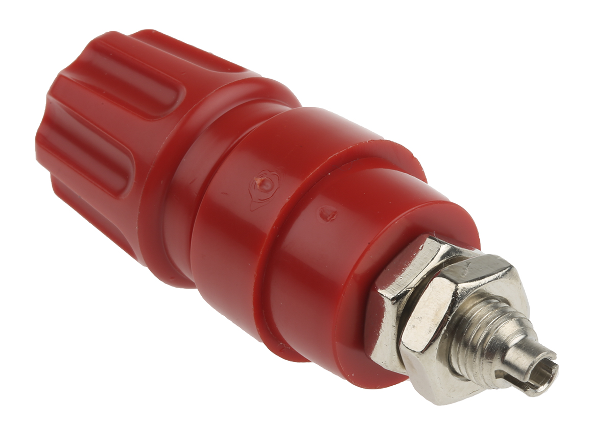 Hirschmann Test & Measurement 4mm Red Terminal Post, 60V dc, 63A, M6 x 0.75 Thread