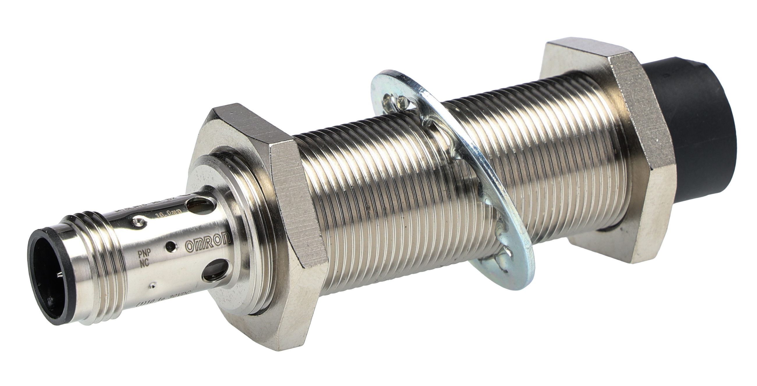 Omron Inductive Threaded Barrel Proximity Sensor, M18, 16 mm Detection, PNP NC, 12 → 24 V dc