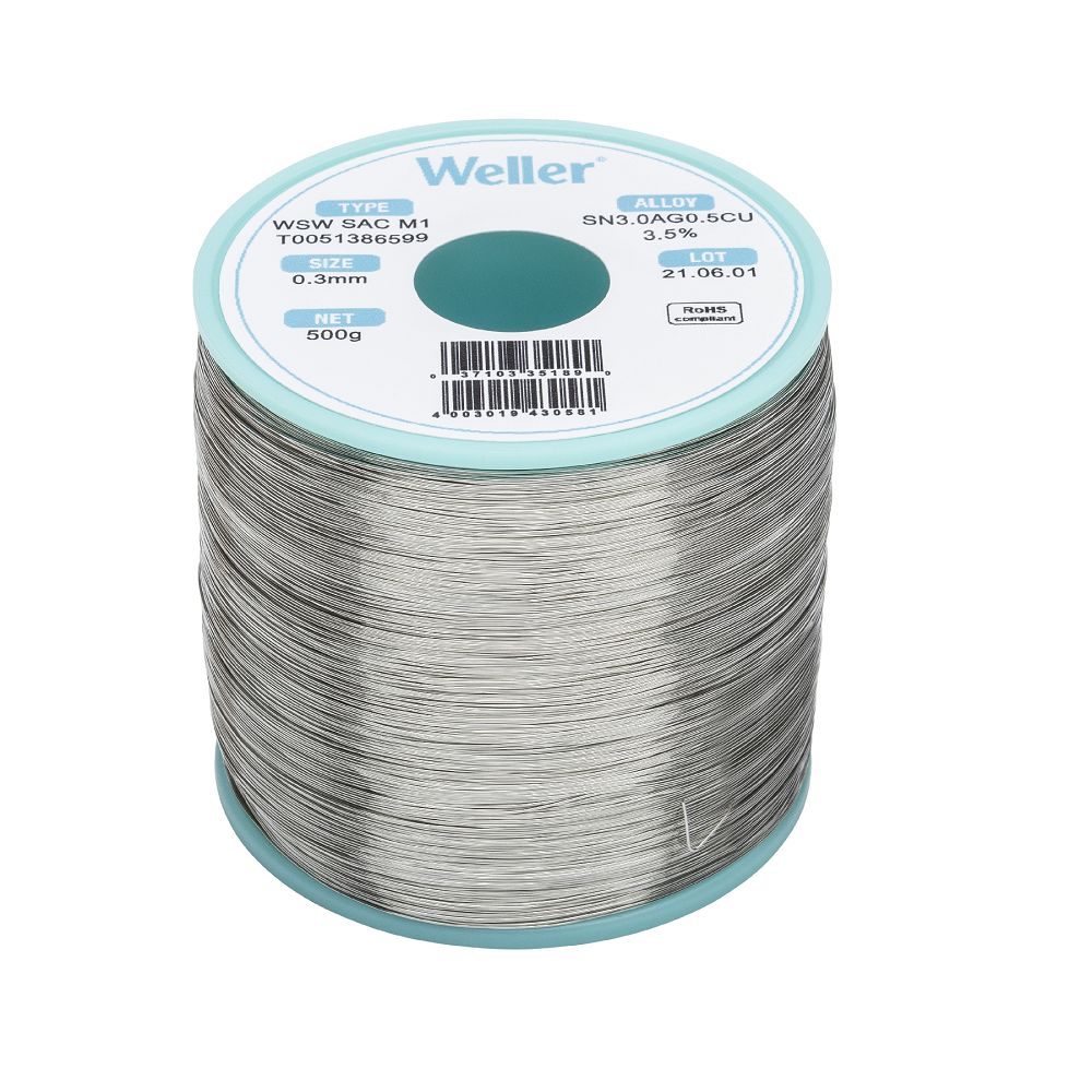 Weller Wire, 0.3mm Lead Free Solder, 217-221°C Melting Point