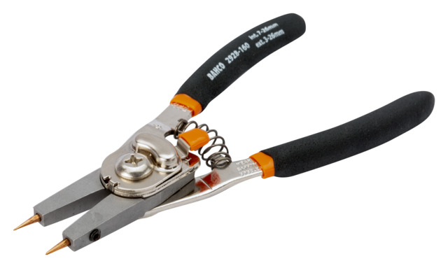 Bahco 2928-160 Circlip Pliers, 160 mm Overall, Angled, Straight Tip, 21.5mm Jaw