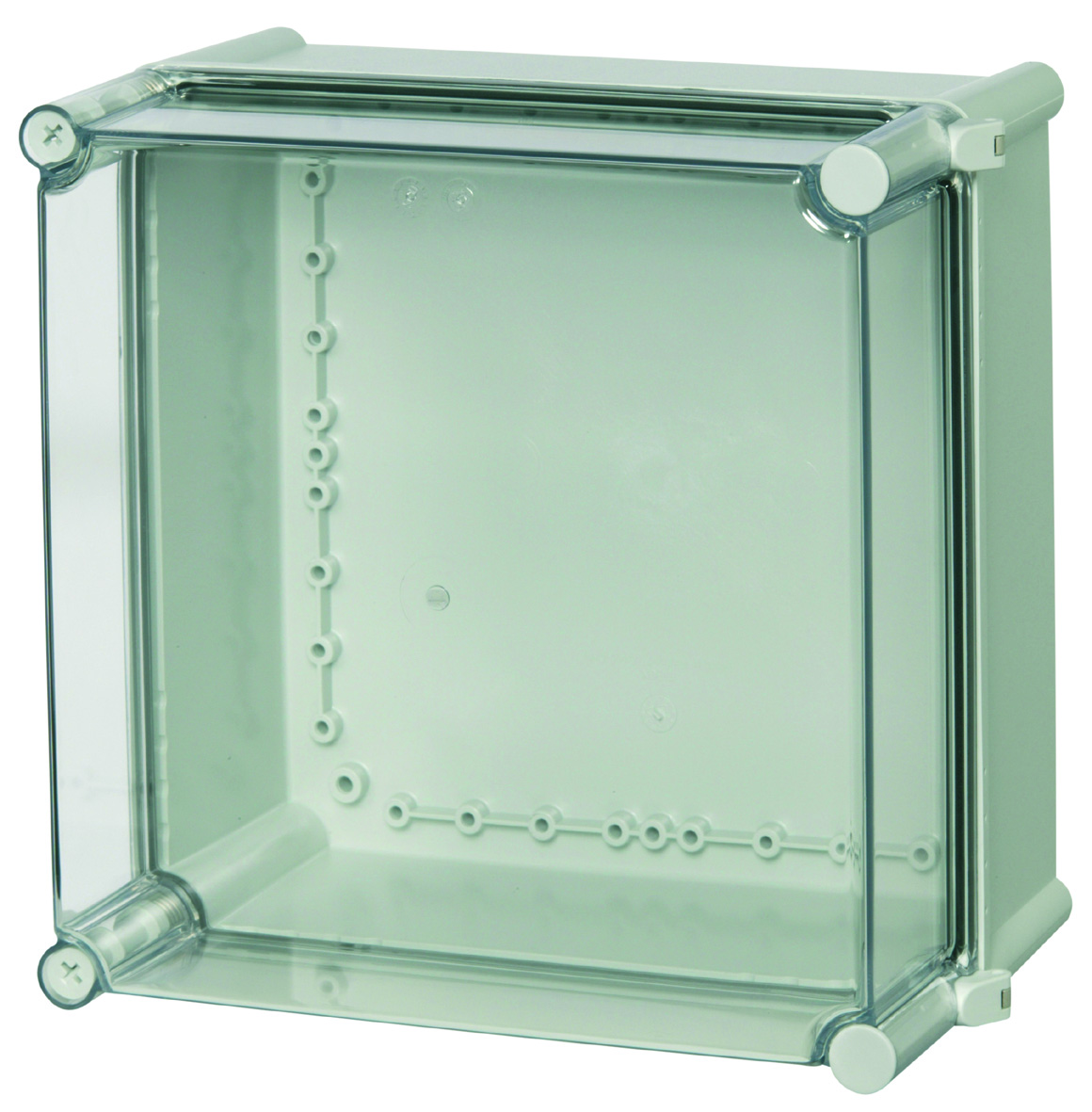 Fibox PC Series RAL 7035 Light Grey Polycarbonate Enclosure, IP65, IK08, Transparent Lid, 280 x 280 x 180mm