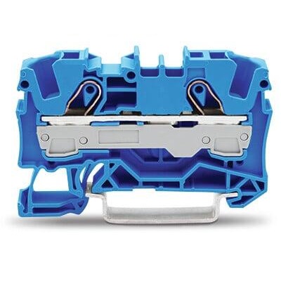 WAGO 2006-1204 TOPJOB S, 2006 Series Blue, 6mm², Single-Level, Push-In Cage Clamp Termination, ATEX, IECEx