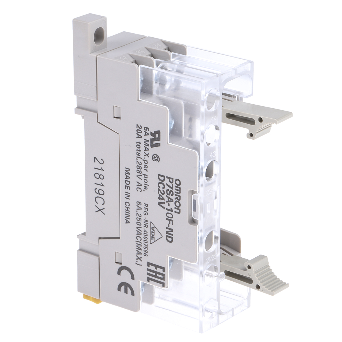 Omron G7SA 10 Pin 24V dc DIN Rail Relay Socket, for use with G7SA Series