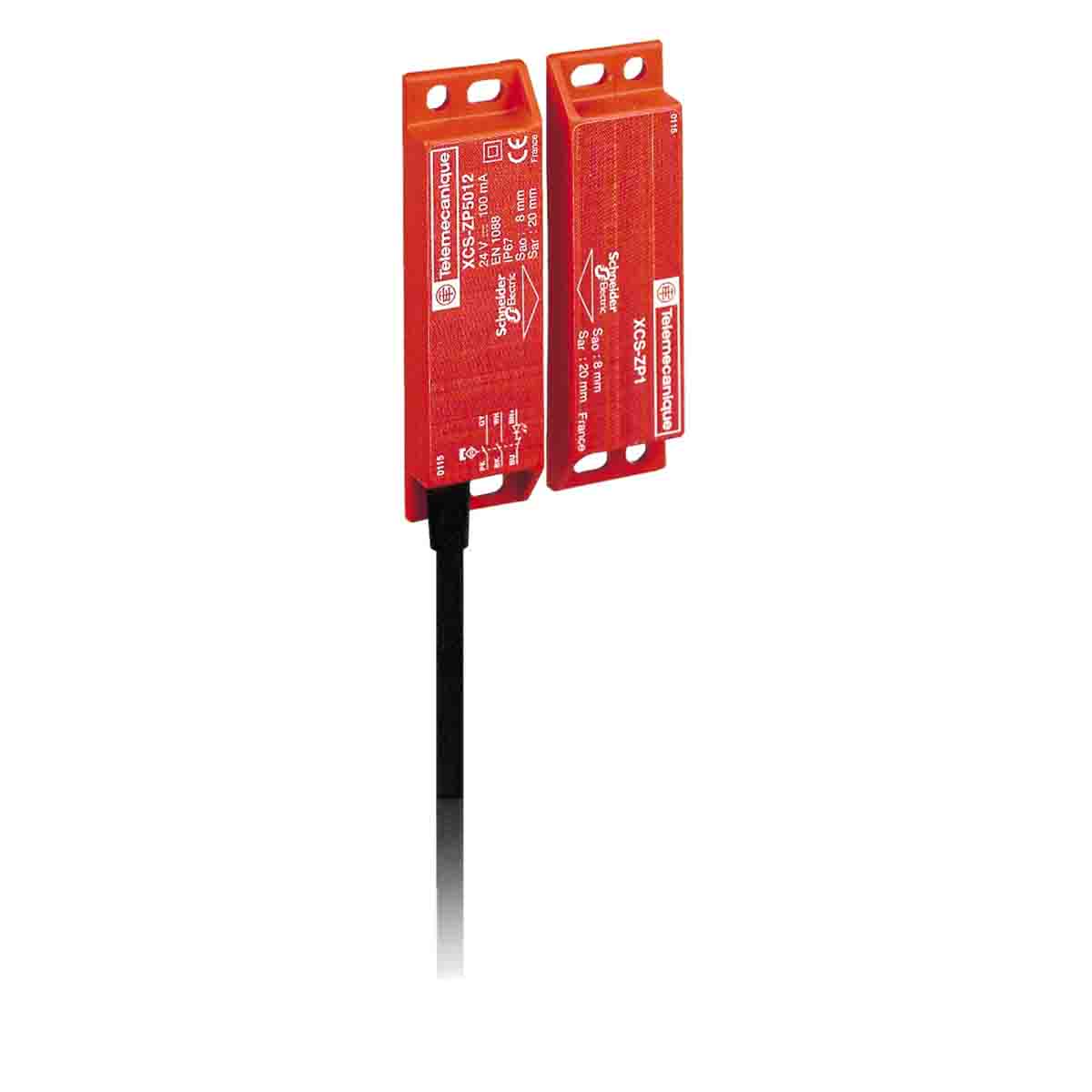 Telemecanique Sensors XCSDMP Series Magnetic Non-Contact Safety Switch, 24V dc, Thermoplastic Housing, 2NC, 5m Cable