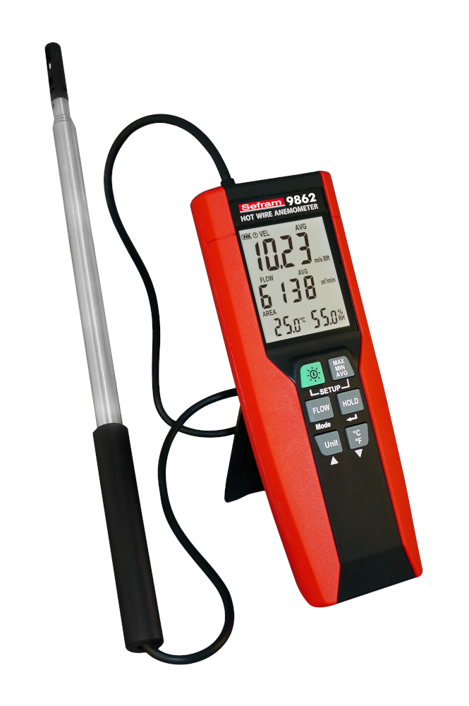 Sefram SEFRAM9862 Telescopic Vane Anemometer, 0 To 25m/s Max, Measures Air Flow