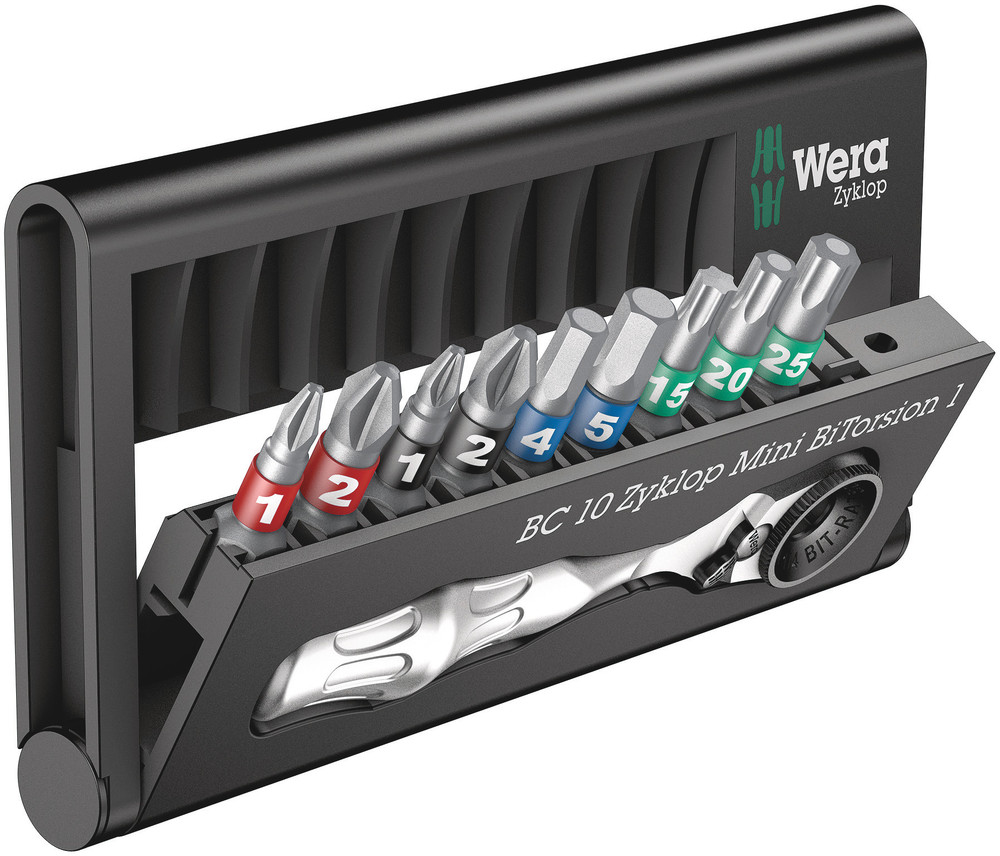Wera 10 Pieces, Hexagon, Phillips, Pozidriv, Slotted, Torx