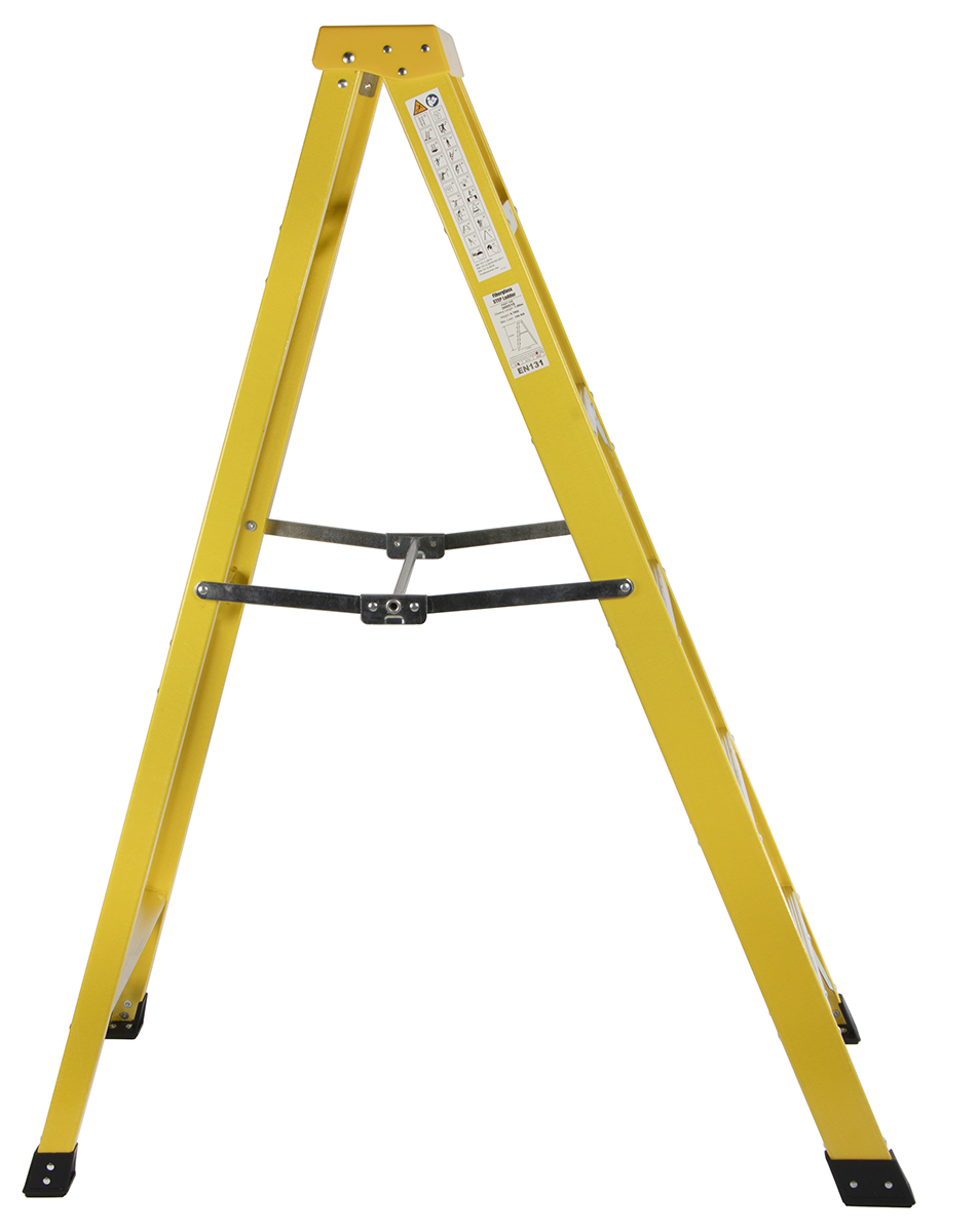 RS PRO Fibreglass 6 steps Step Ladder, 1.6m platform height