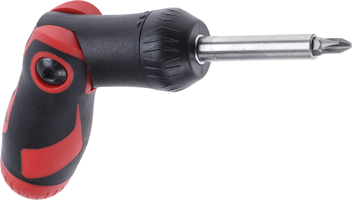 Teng Tools 1/4 in Hexagon Phillips, Pozidriv, Slotted Ratchet Screwdriver, 172 mm length