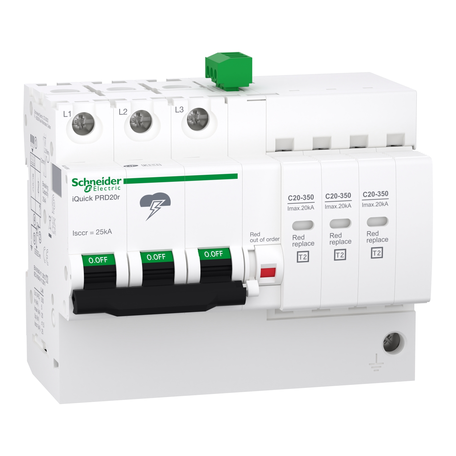 Schneider Electric Surge Protector, 5kA, DIN Rail Mount