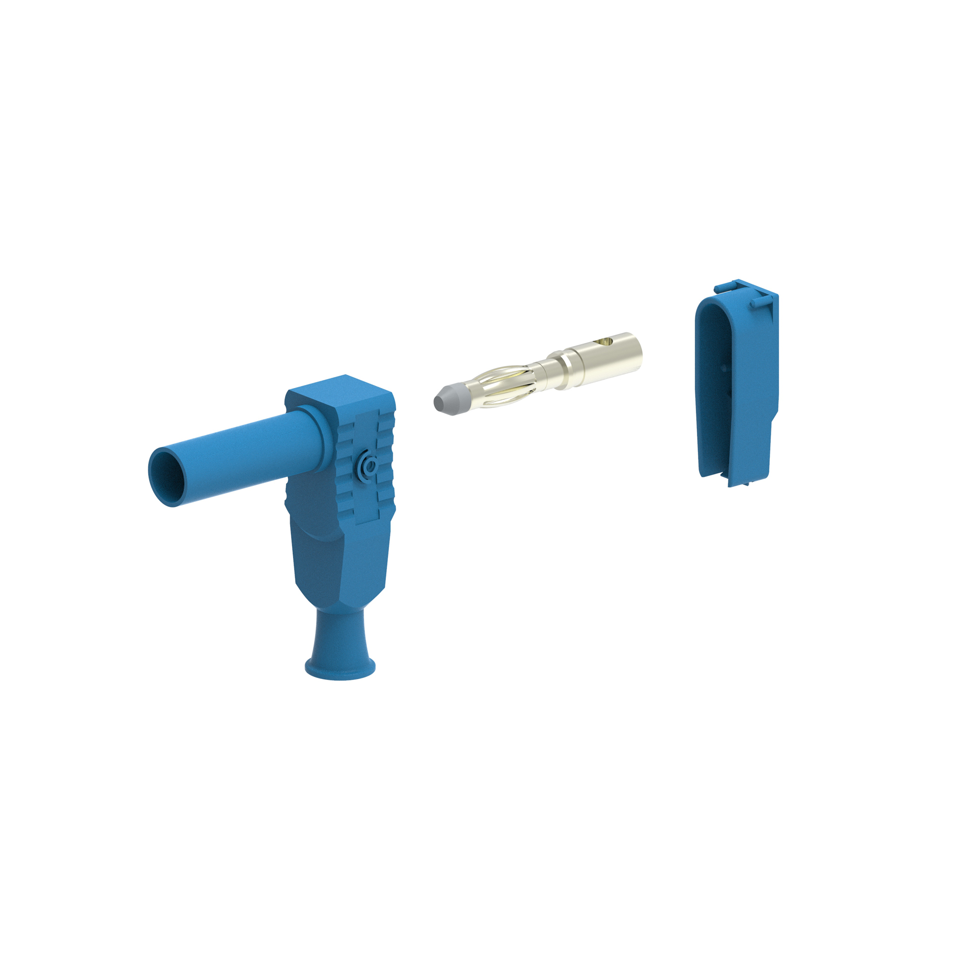 Electro PJP Blue Male Banana Plug, 4 mm Connector, Screw Termination, 20A, 1kV, Nickel Plating