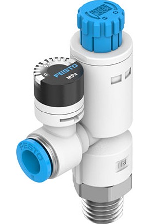 Festo R 1/8 Regulator - 1bar to 8bar, 1/8 in, 8bar max. input, VRPA-LM-R18-Q6