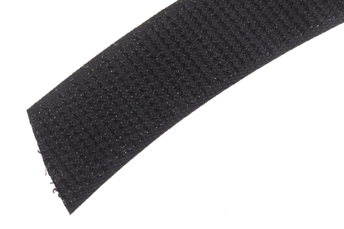 RS PRO Black Hook Tape, 20mm x 5m