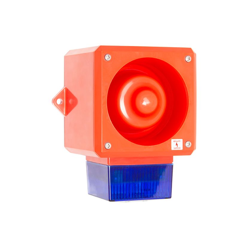 Clifford & Snell YL50 Series Blue Sounder Beacon, 230 V ac, IP66, Wall Mount, 112dB at 1 Metre