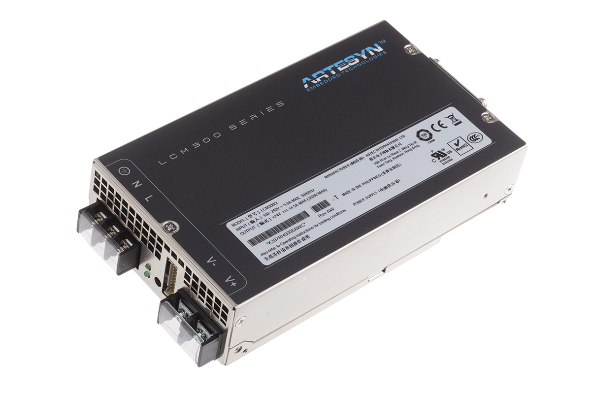 Artesyn Switching Power Supply, LCM300Q -T, 24V dc, 12.5A, 310W, 1 Output, 127 → 374 V dc, 90 → 264 V ac