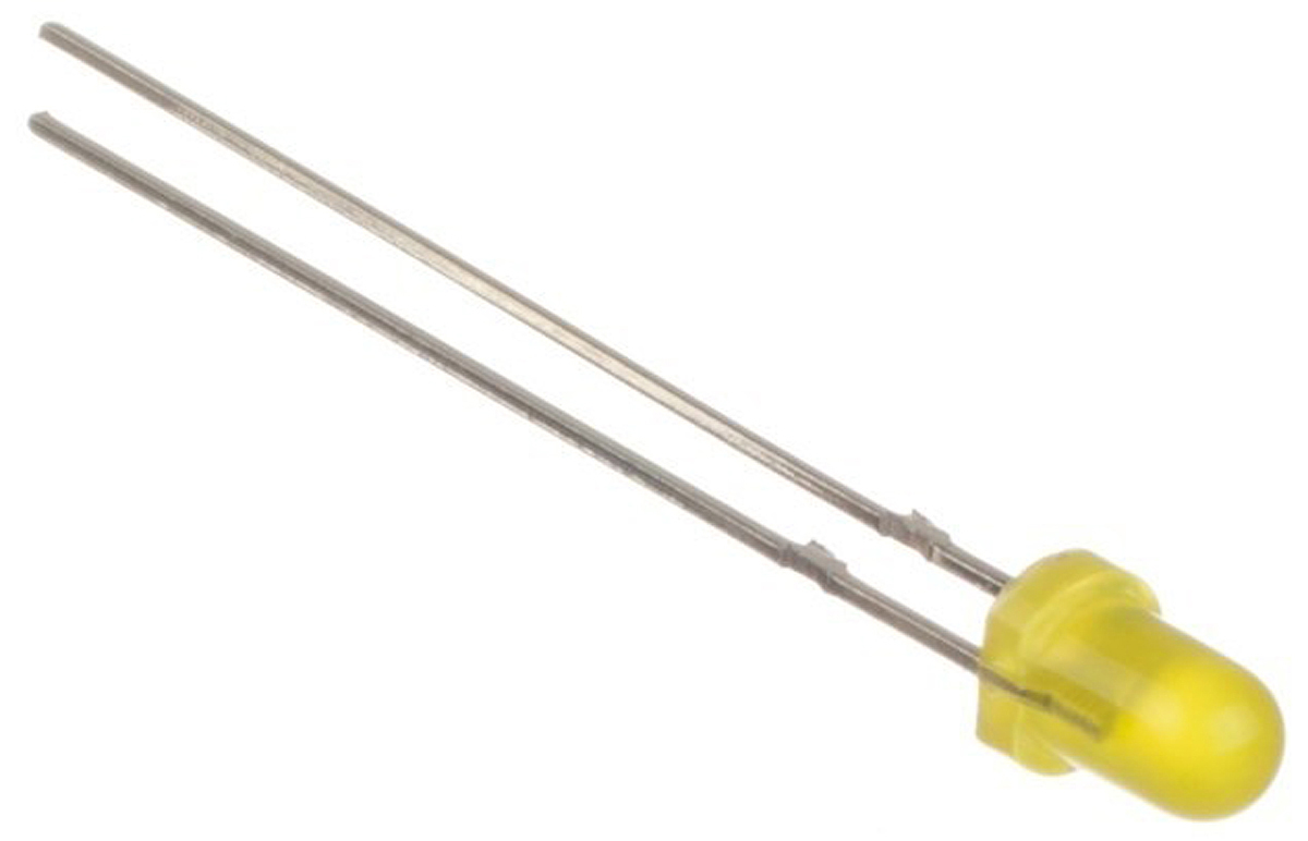 Kingbright2.5 V Yellow LED 3mm Through Hole, L-7104LYD