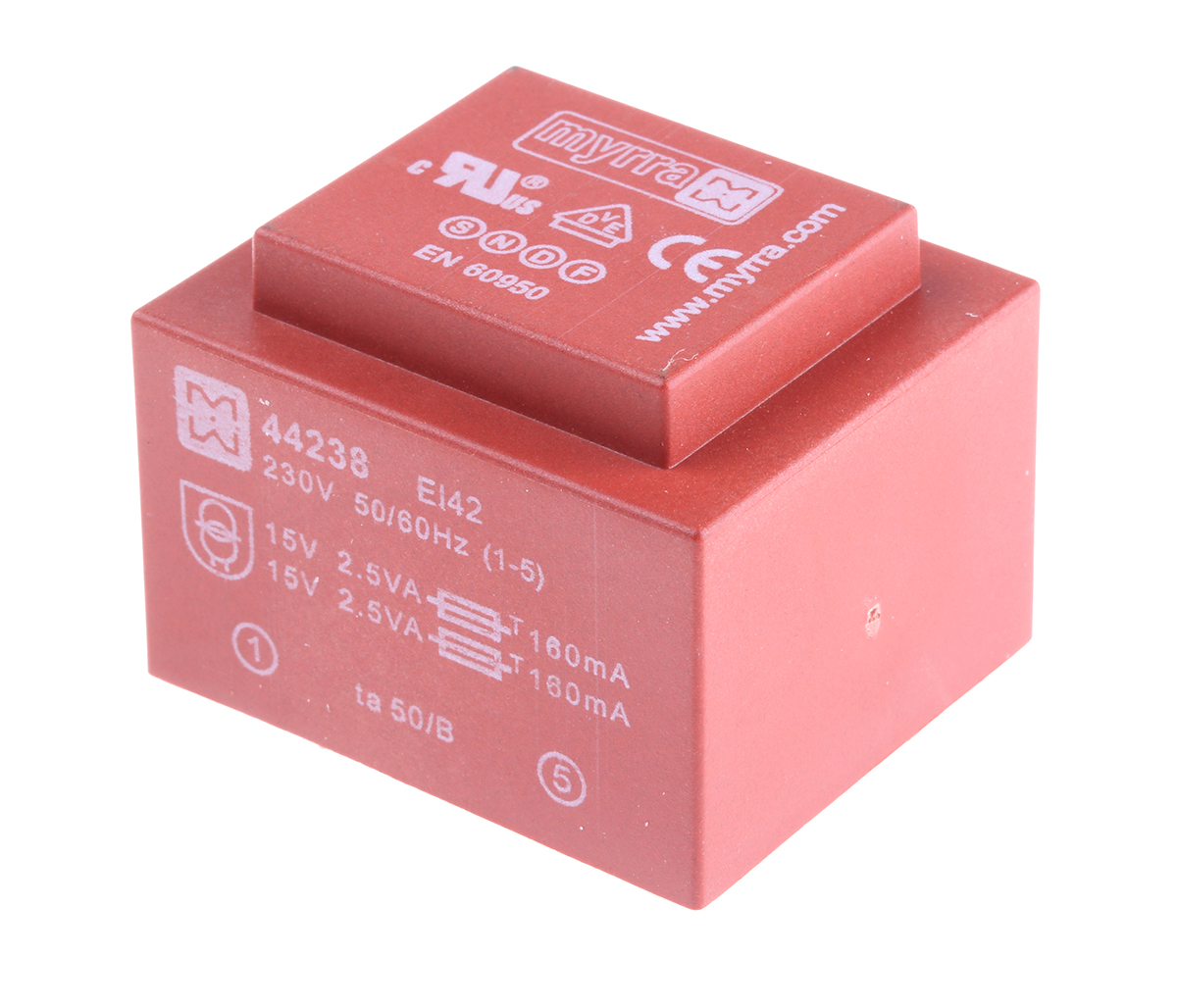 Myrra 15V ac 2 Output Through Hole PCB Transformer, 5VA