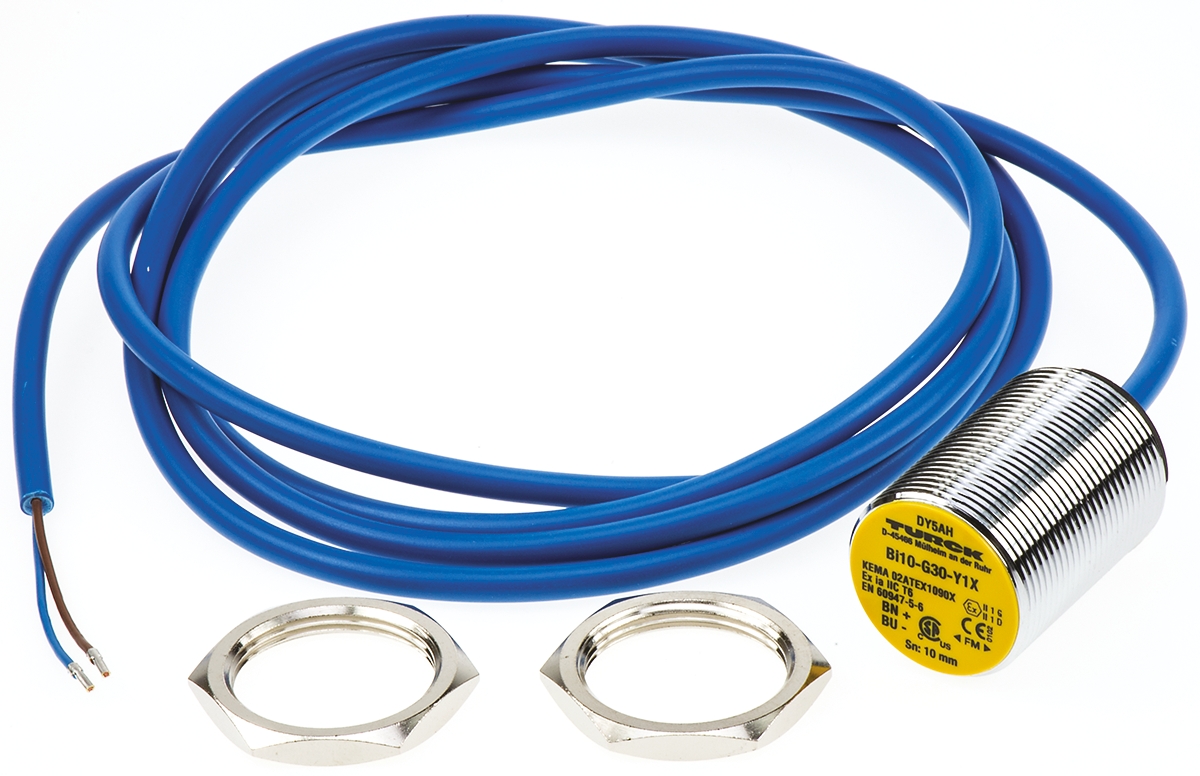Turck Inductive Threaded Barrel Proximity Sensor, M30, 10 mm Detection, NAMUR, 8.2 V dc