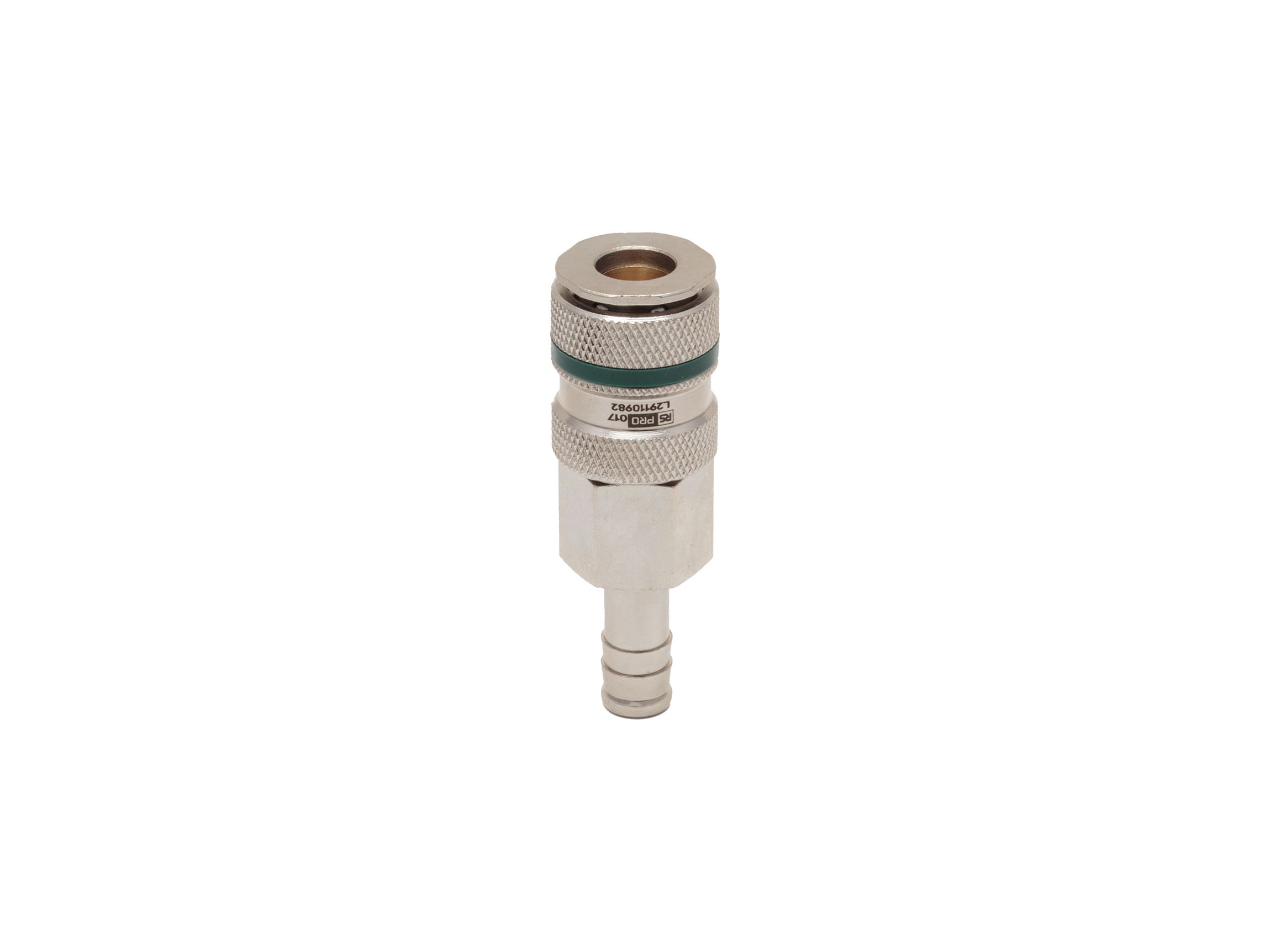 RS PRO Brass, Steel Female Pneumatic Quick Connect Coupling, 13mm Hose Barb