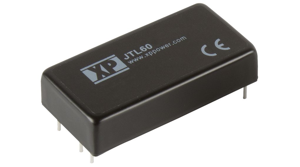 XP Power JTL60 DC-DC Converter, 12V dc/ 2.5A Output, 9 → 36 V dc Input, 60W, Through Hole, +85°C Max Temp -40°C