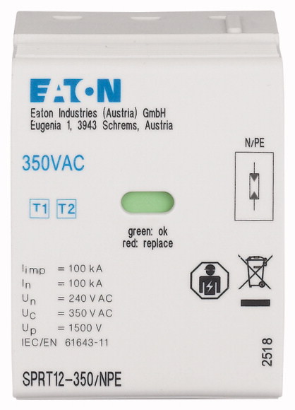 Eaton Surge Arrester, 100kA, On Base Element Mount