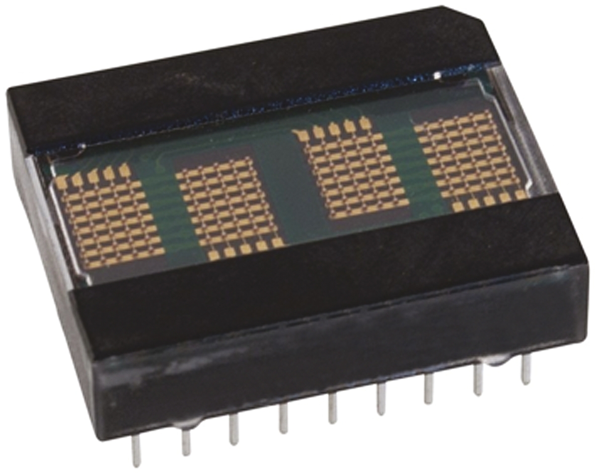 HDLO-2416 Broadcom 4 Digit Dot Matrix LED Display, 7 x 5 Dot Matrix Red 3.5 mcd 5.1mm