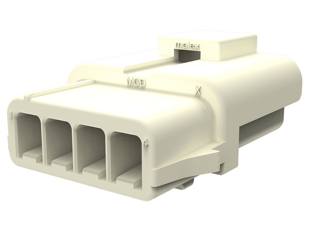 Molex, 150201 4 Way Nylon Connector Housing, Natural