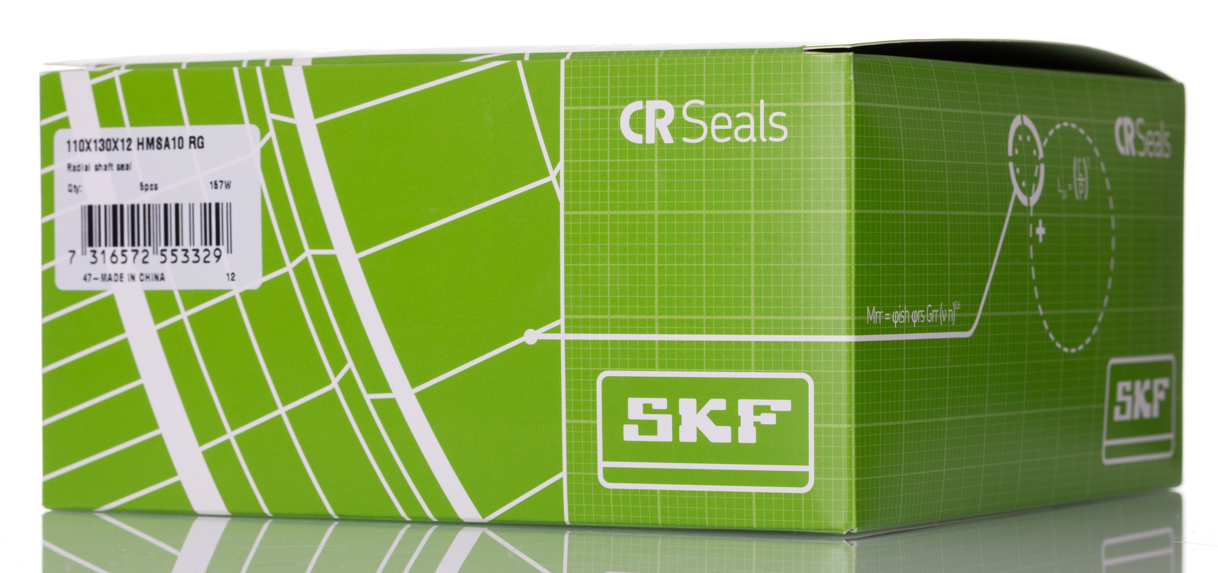 SKF Nitrile Rubber Seal, 110mm ID, 130mm OD, 12mm