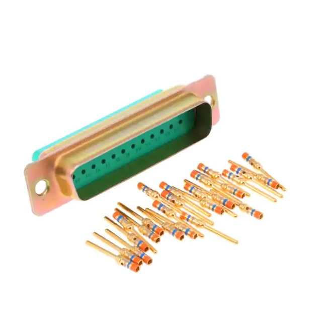 Amphenol India M24308 25 Way Panel Mount D-sub Connector Plug, 2.77mm Pitch, with 4-40 Screw Locks
