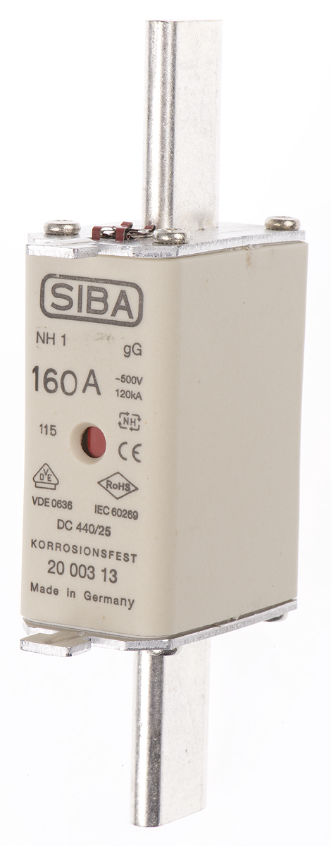 SIBA 160A Centred Tag Fuse, NH1, 500V ac
