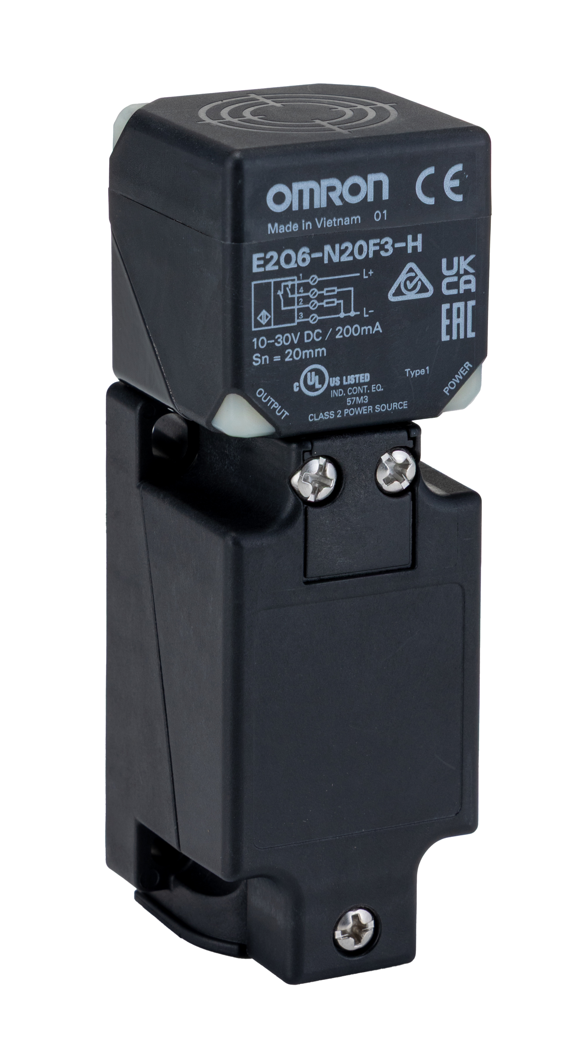 Omron Inductive Block Proximity Sensor, 20 mm Detection, PNP NO+NC, 10 → 30 V dc