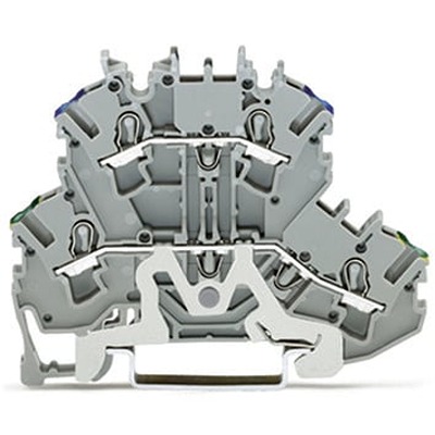 WAGO 2002-2217 TOPJOB S Series Grey, 2.5mm², 2-Level, Push In Termination, ATEX, CSA, IECEx