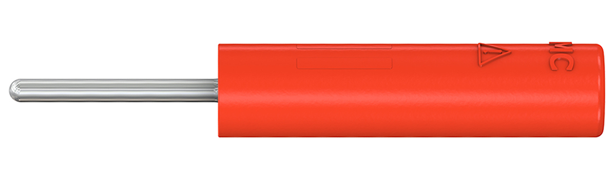 Staubli Red, Male to Female Test Connector Adapter With Brass contacts and Nickel Plated - Socket Size: 4mm