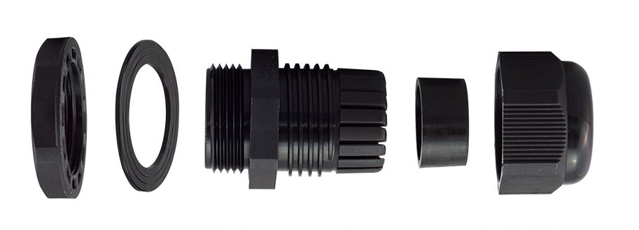 RS PRO Black Nylon Cable Gland, M16 Thread, 5mm min., 10mm max., IP68
