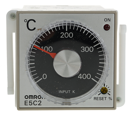 Omron E5C2 Panel Mount, Din-Rail Removable Socket On/Off Temperature Controller, 48 x 48 (1/16 DIN)mm 1 Input, 1 Output