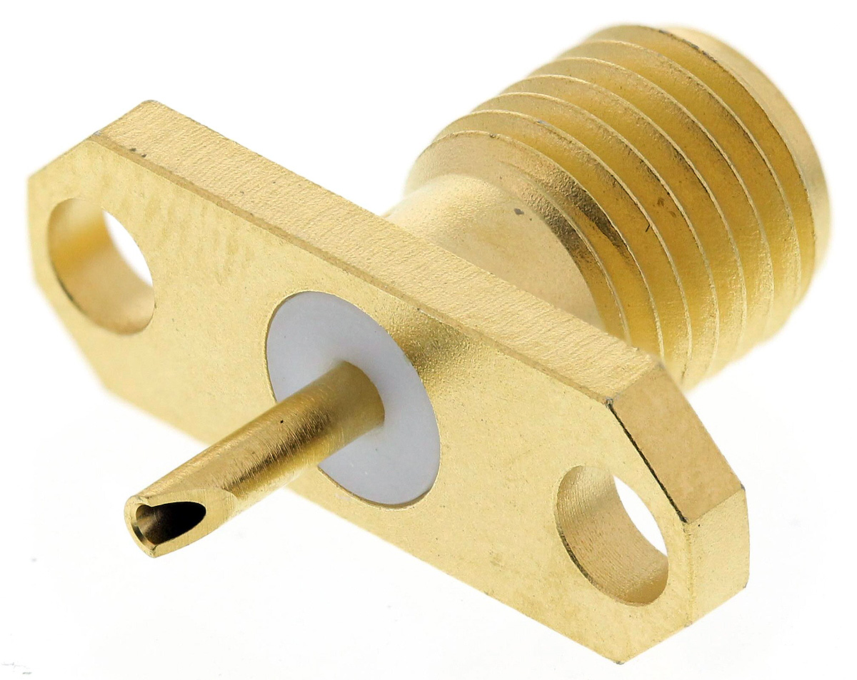 Radiall Straight 50Ω Panel Mount SMA Connector, Solder Termination