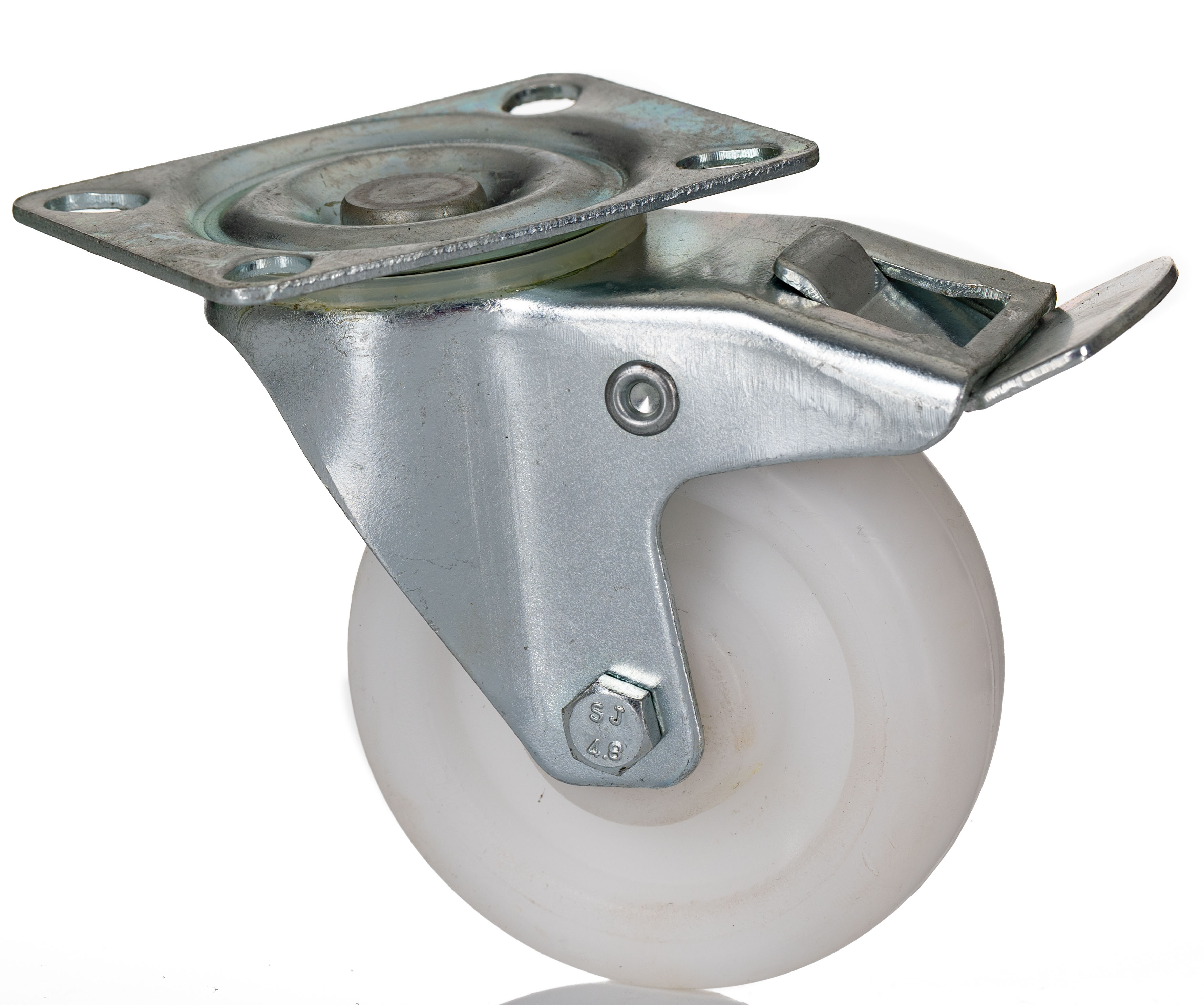 RS PRO Braked Swivel Castor Wheel, 70kg Capacity, 75mm Wheel