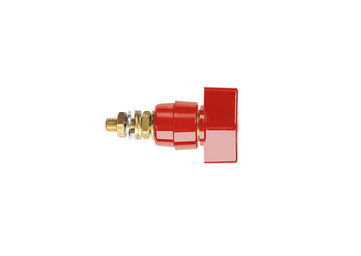 Schutzinger 4mm Red Terminal Post, 1kV, 63A, M6 x 0.75 Thread