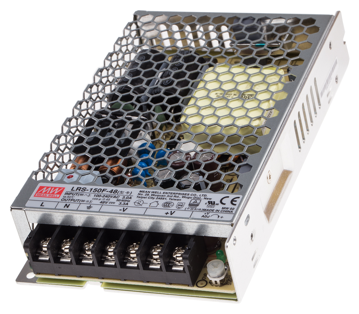 MEAN WELL Switching Power Supply, LRS-150F-48, 48V dc, 3.3A, 158W, 1 Output, 120 → 370 V dc, 85 → 264 V