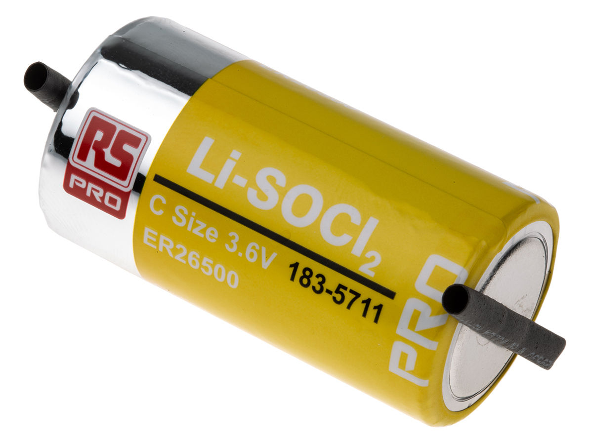 RS PRO 3.6V Lithium Thionyl Chloride C Battery