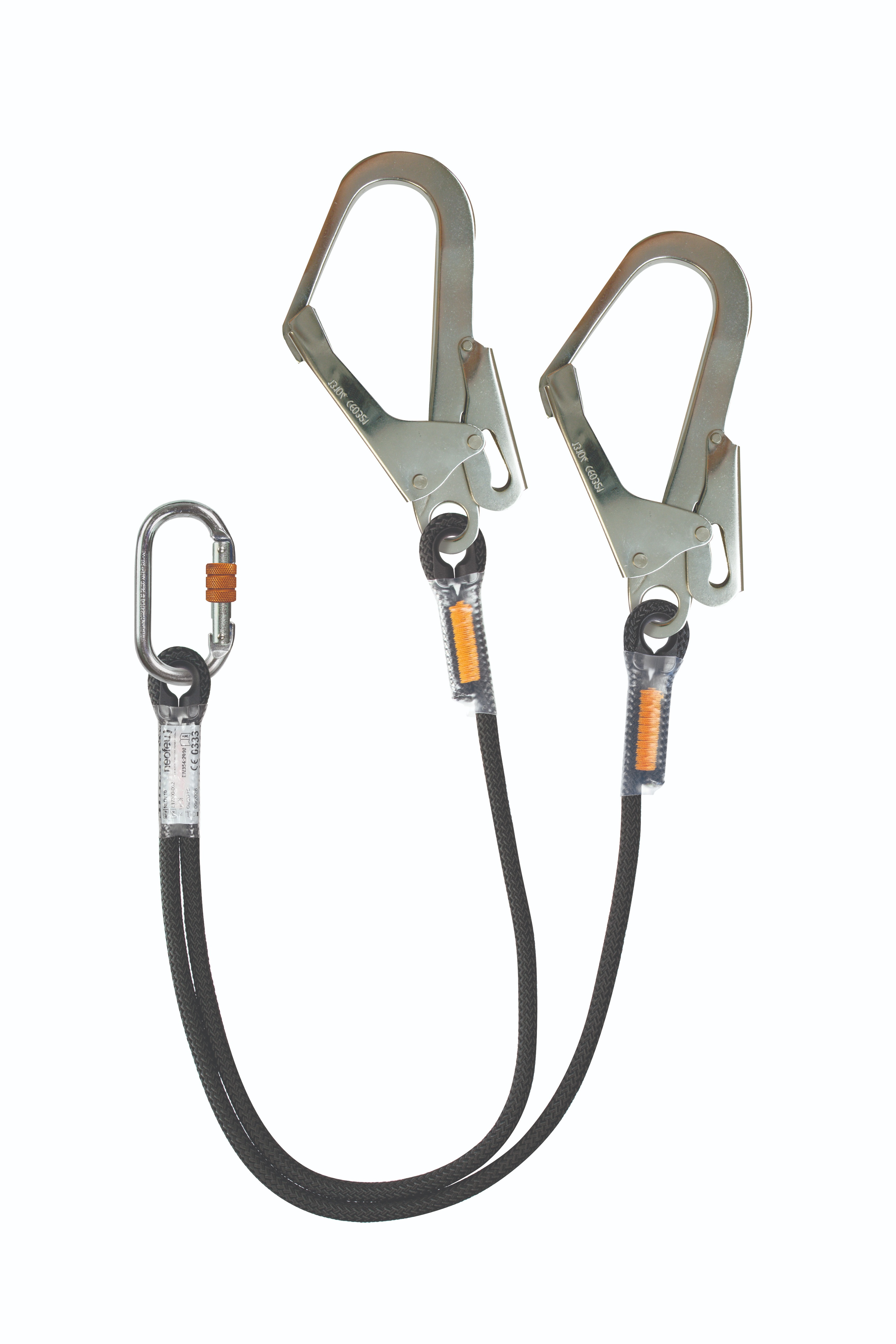 NEOFEU 1m Restraint Lanyard Screw Gate Locking Carabiner Twin