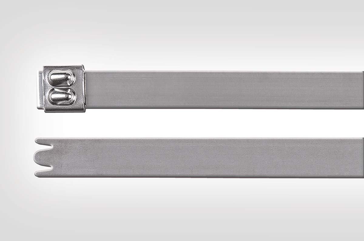 HellermannTyton Cable Tie, 521mm x 12.3 mm, Natural Stainless Steel, Pk-50