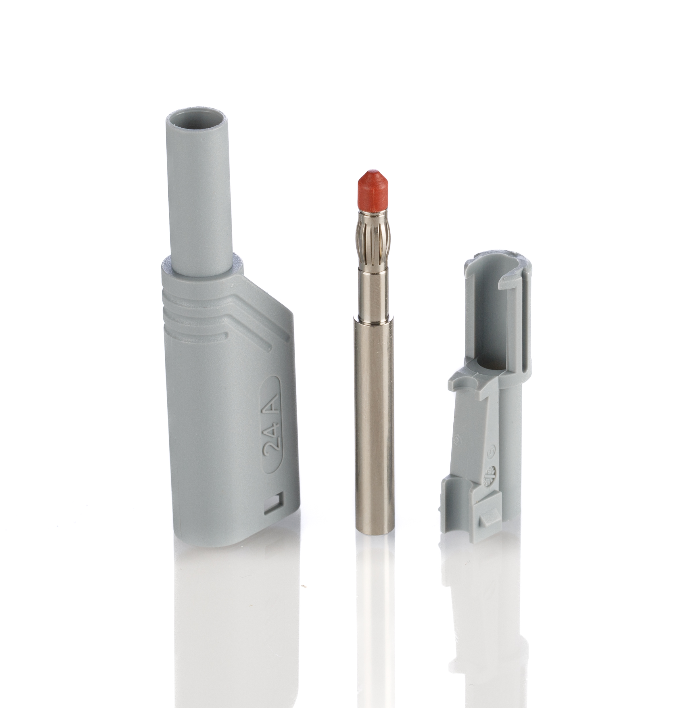 Hirschmann Test & Measurement Grey Male Banana Plug, 4 mm Connector, Screw Termination, 24A, 1000V ac/dc, Nickel Plating