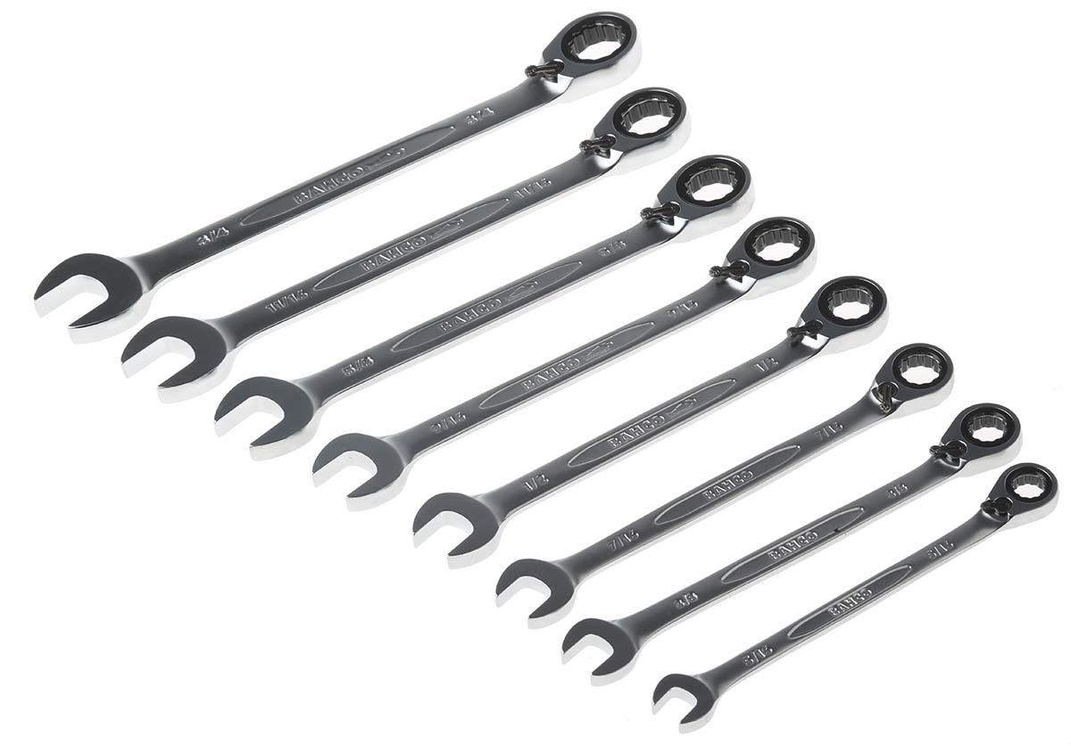 Bahco 1RZ Series 8-Piece Spanner Set, 5/16 → 3/4, Alloy Steel
