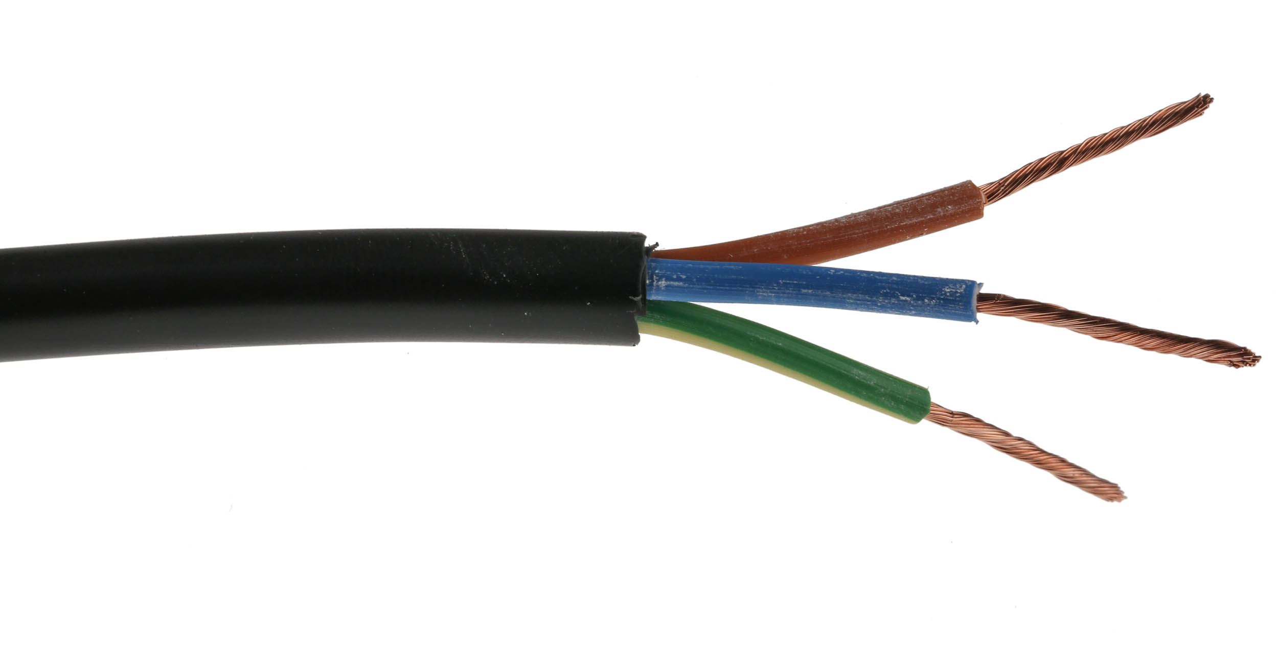 RS PRO 3183Y 1 mm² 3 Core Power Cable, H05VV-F, Black PVC, 100m