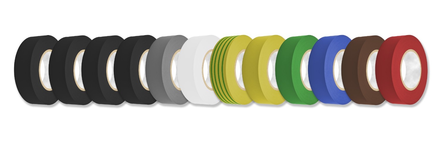 RS PRO Electro Insulating Tape Amber, Black, Blue, Green, Grey, Red, White, Yellow PVC Film Electrical Tape, 12mm x 20m