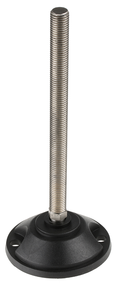 Nu-Tech Engineering M16 PA Reinforced Nylon Adjustable Foot, 2000kg Static Load Capacity 10° Tilt Angle